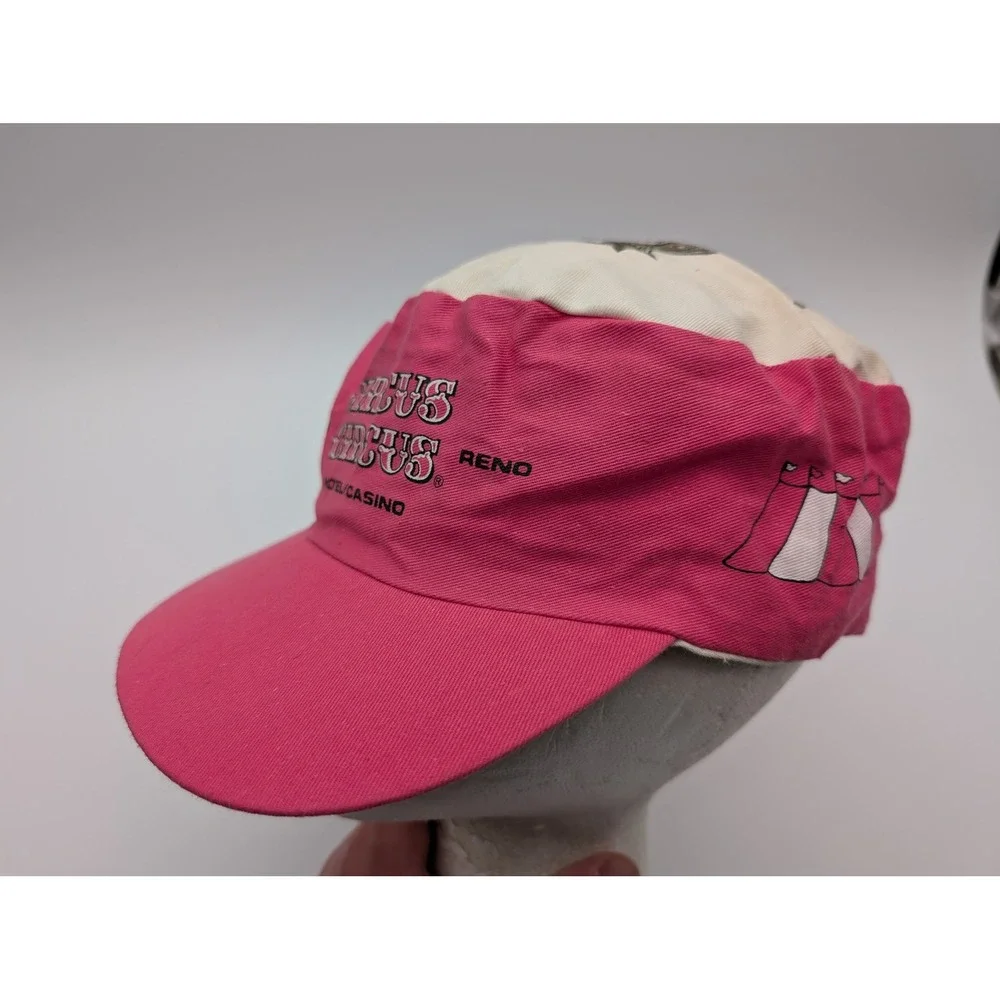 Vintage Circus Circus Hotel Casino Snapback Hat Pink White Las Vegas Reno Hat